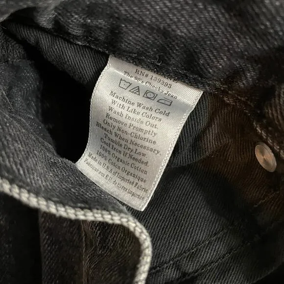Everlane The 90s Cheeky Jean Organic Cotton Button Fly Washed Black Jeans 23