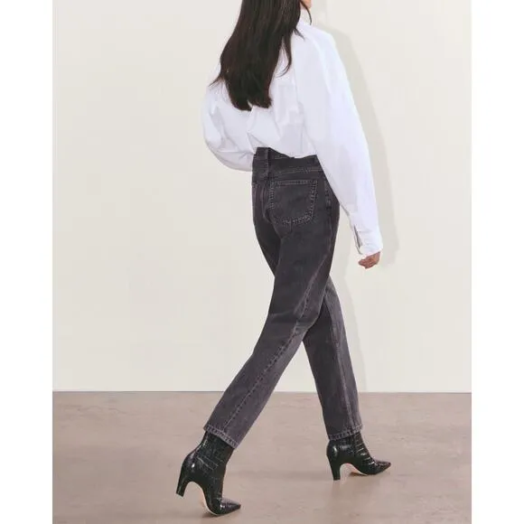 Everlane The 90s Cheeky Jean Organic Cotton Button Fly Washed Black Jeans 23
