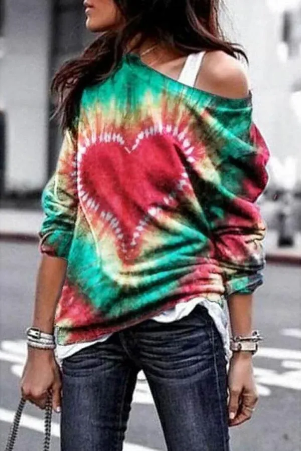 Fashionable Tie-dye Printed Sweatshirt (3 Colors)