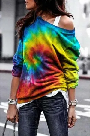 Fashionable Tie-dye Printed Sweatshirt (3 Colors)
