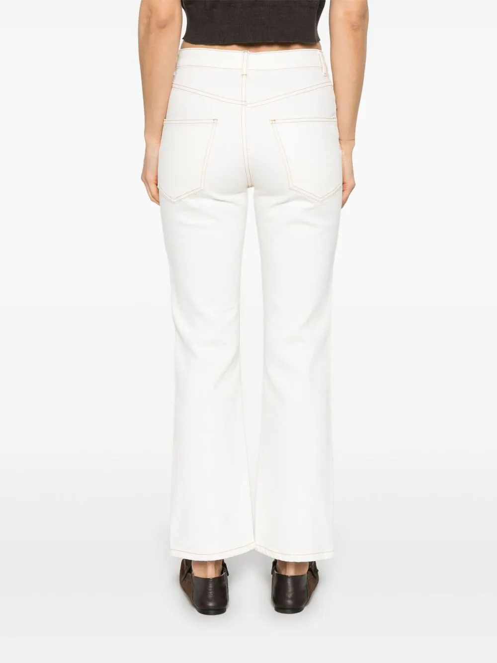 Flared leg denim jeans