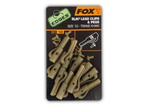 Fox Edges Size 10 Slik lead clip   pegs trans khaki