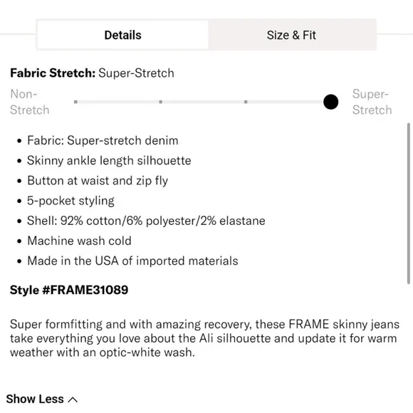 Frame Ali High Rise Cigarette Jeans in Blanc