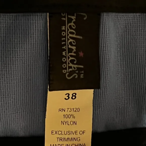 Fredericks of Hollywood Dream Halter Corset blue with black lace  lace up 38 EUC