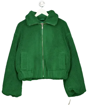 Free People Green Get Cozy Teddy Jacket UK S