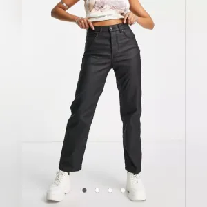Free People Pacifica coated straight leg jeans in black