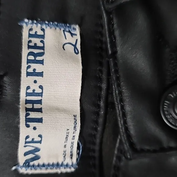 Free People Pacifica coated straight leg jeans in black