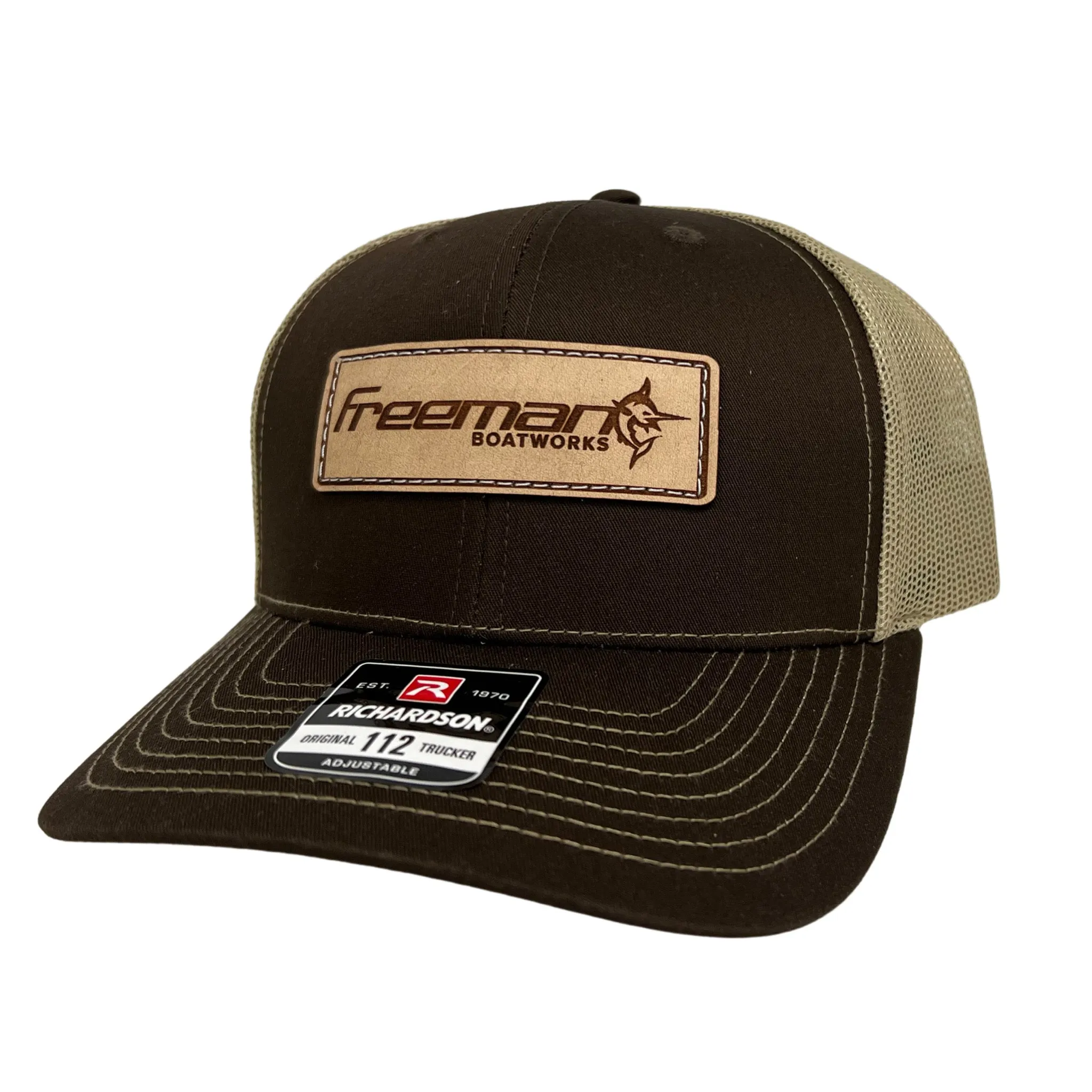 Freeman Boatworks Leather Patch Trucker - Driftwood Brown/Khaki