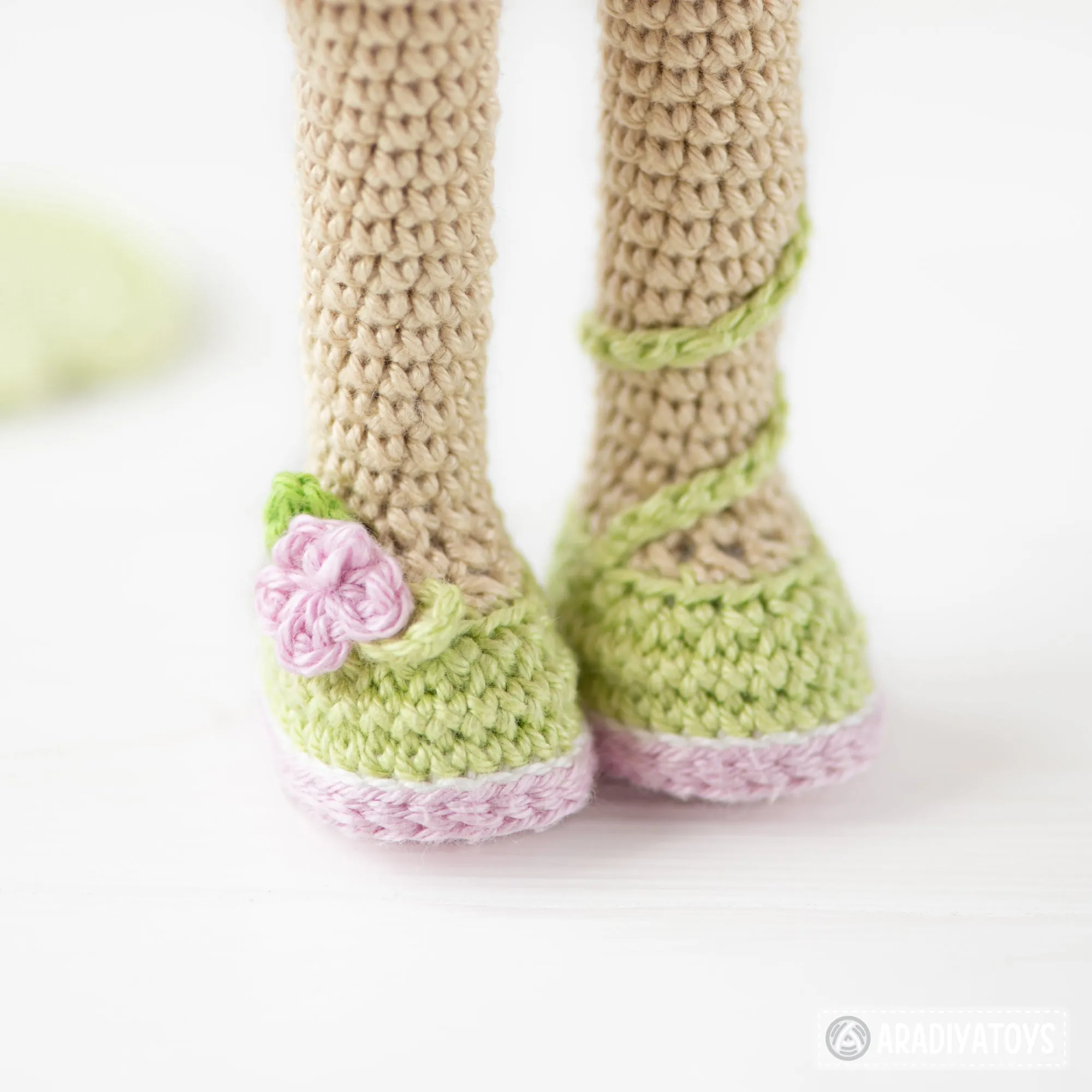 Friendy Luna with Kawaii Sprout from "AradiyaToys Friendies" collection / crochet doll pattern (Amigurumi tutorial PDF file), elf doll dress