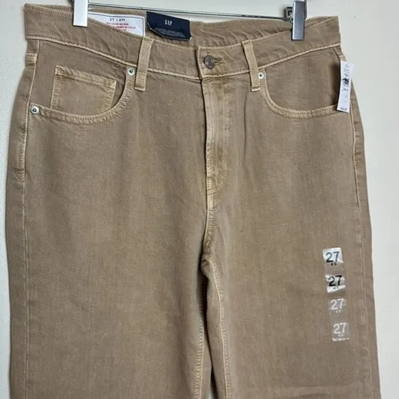 GAP Mid Rise '90s Loose Low Stretch Jeans with Washwell in Khaki Tan