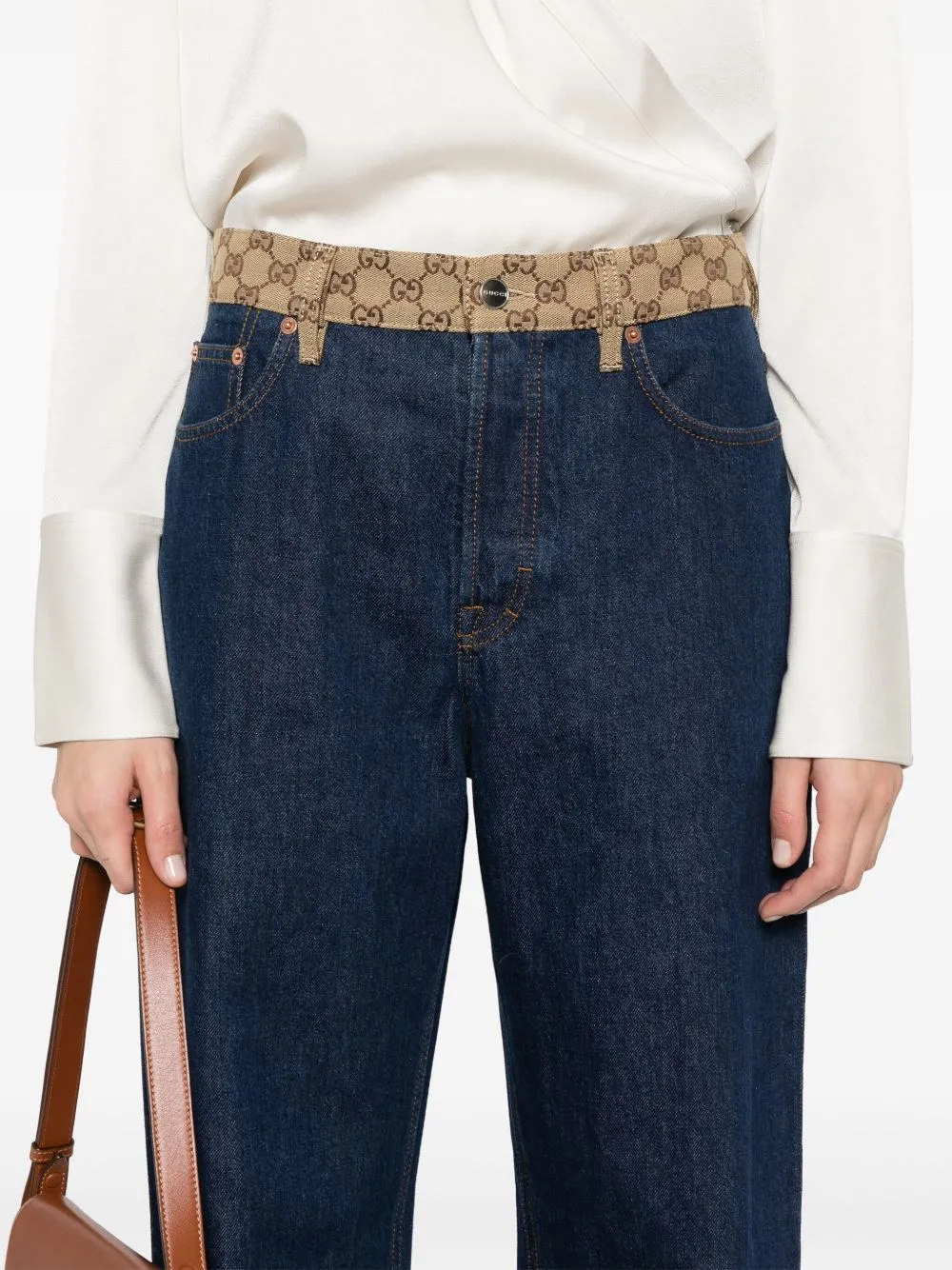 Gg detail boyfriend denim jeans