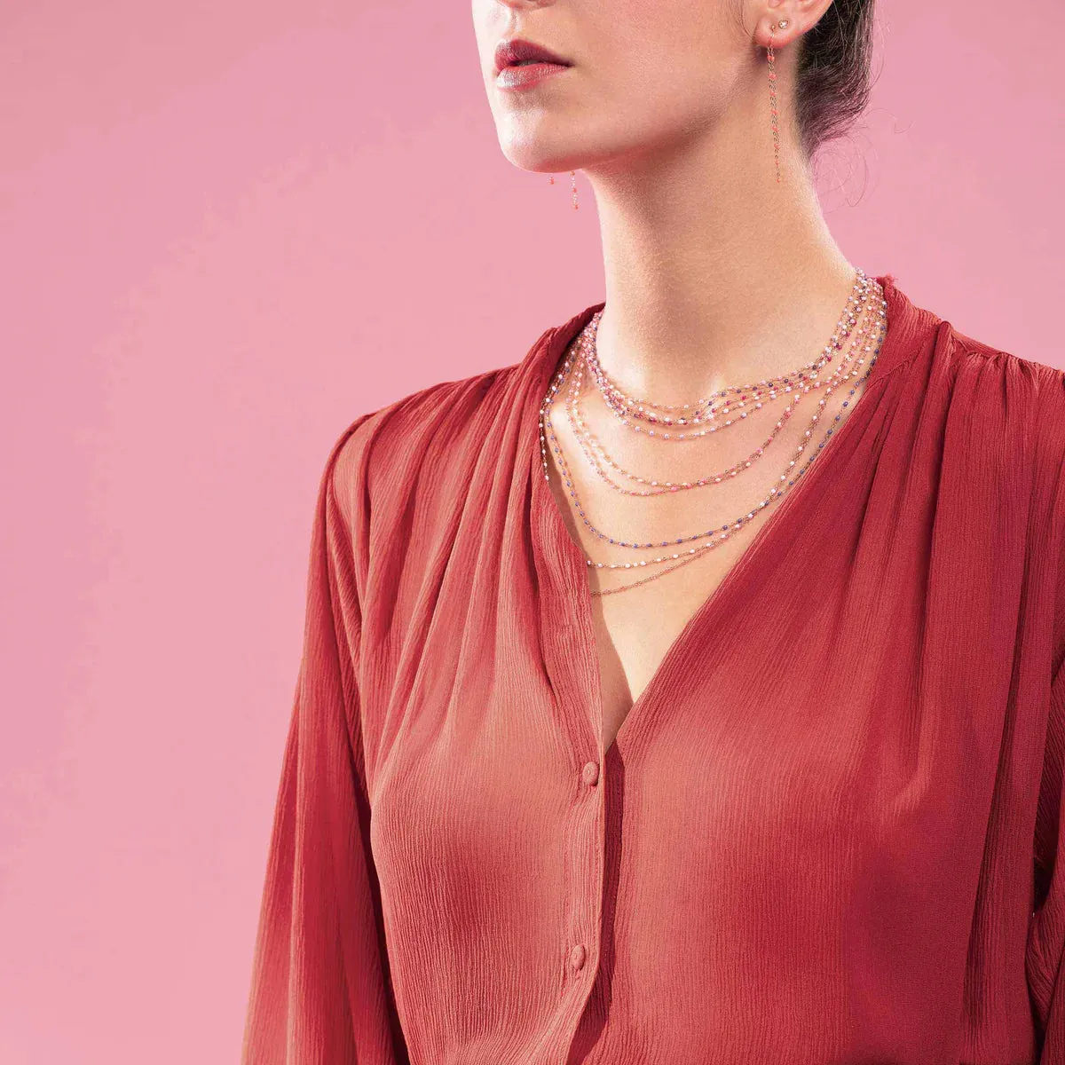 Gigi Clozeau Classic Necklace Pink & Yellow Gold