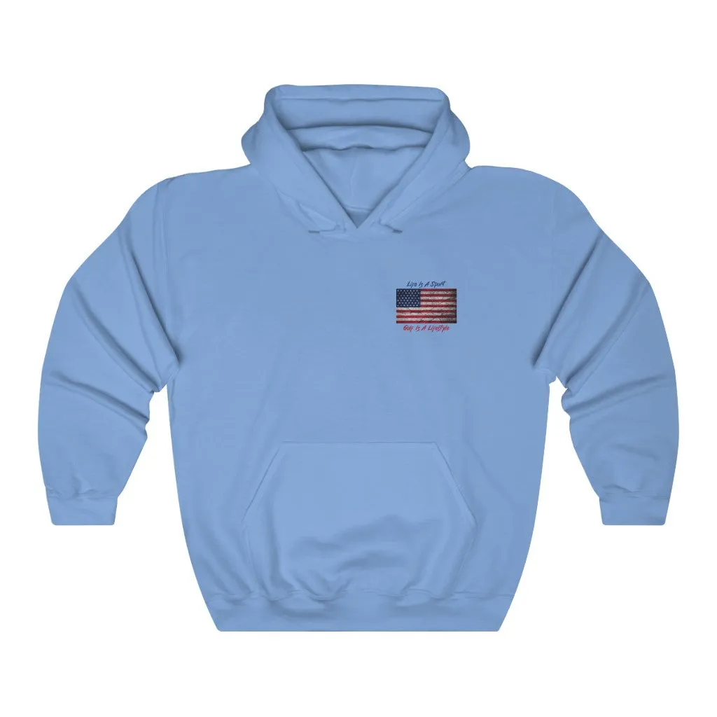 Golf Vintage American Flag 2-Sided Hoodie
