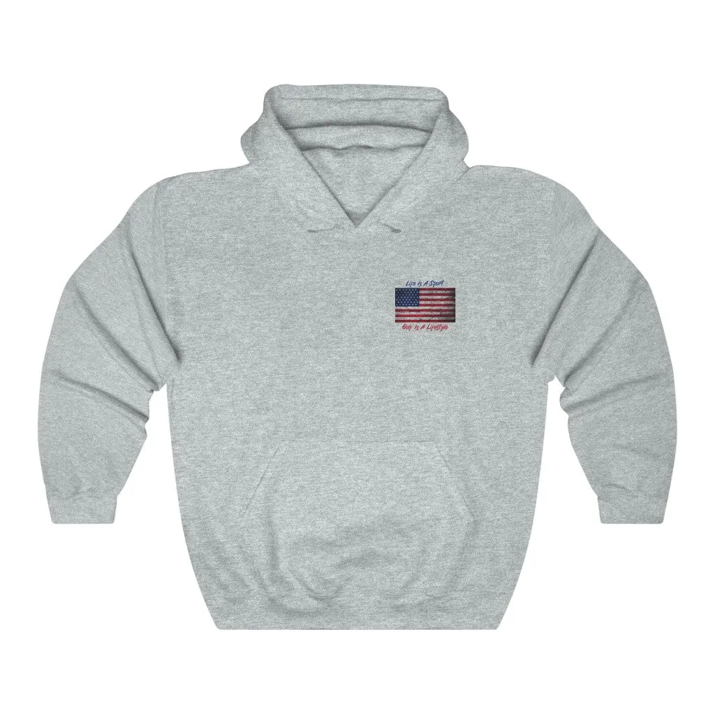 Golf Vintage American Flag 2-Sided Hoodie