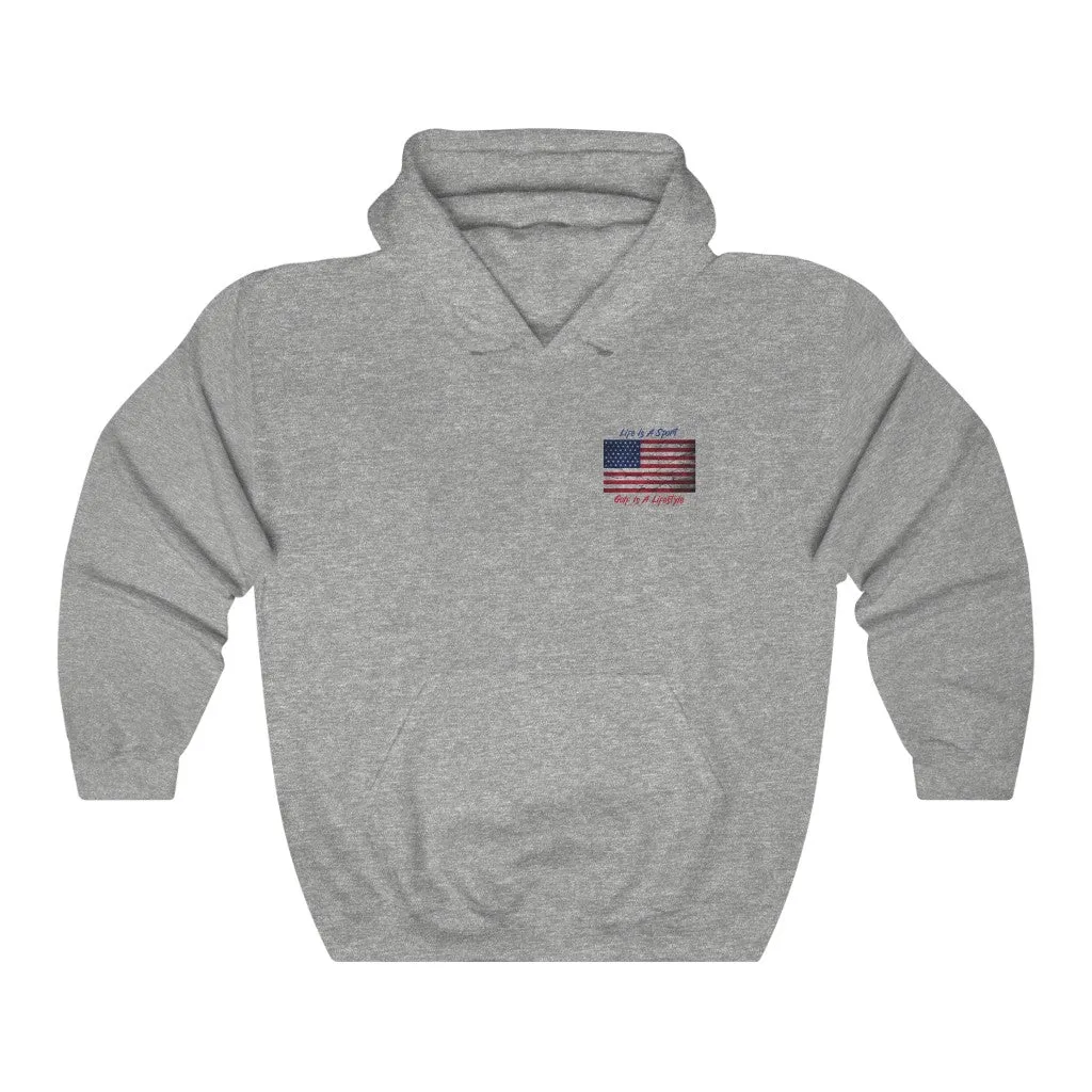 Golf Vintage American Flag 2-Sided Hoodie