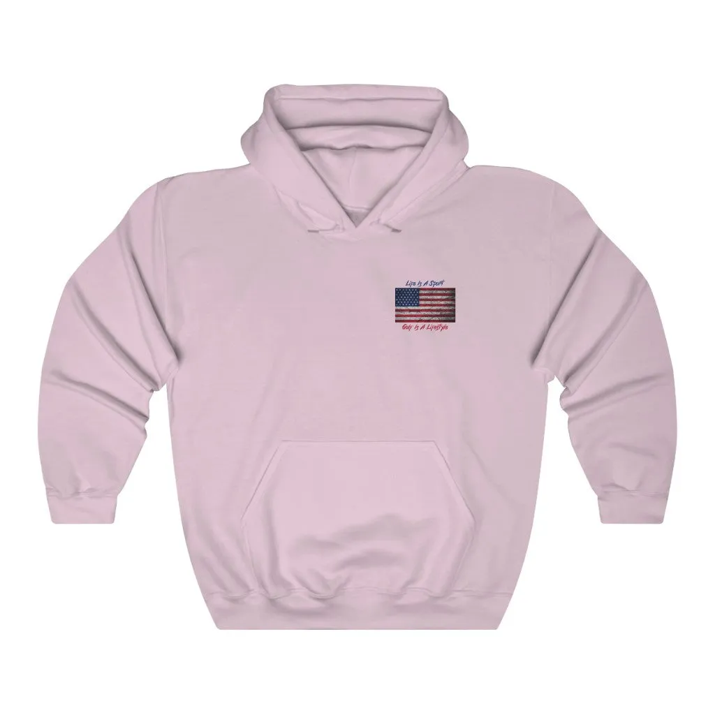 Golf Vintage American Flag 2-Sided Hoodie