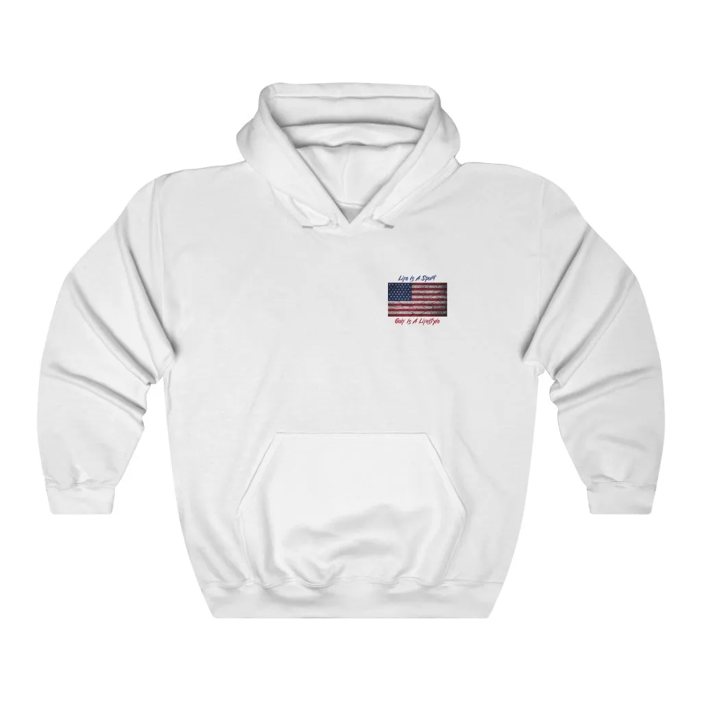 Golf Vintage American Flag 2-Sided Hoodie