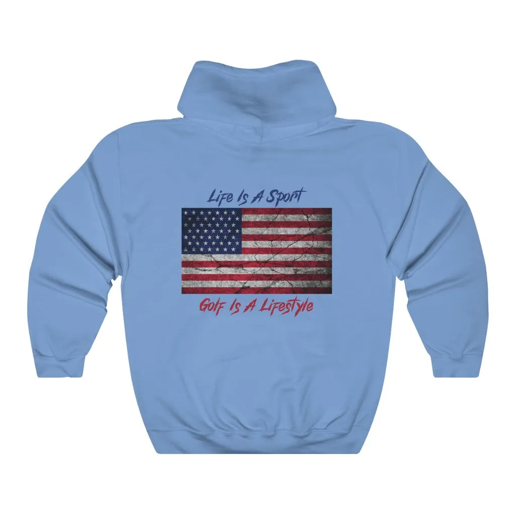 Golf Vintage American Flag 2-Sided Hoodie