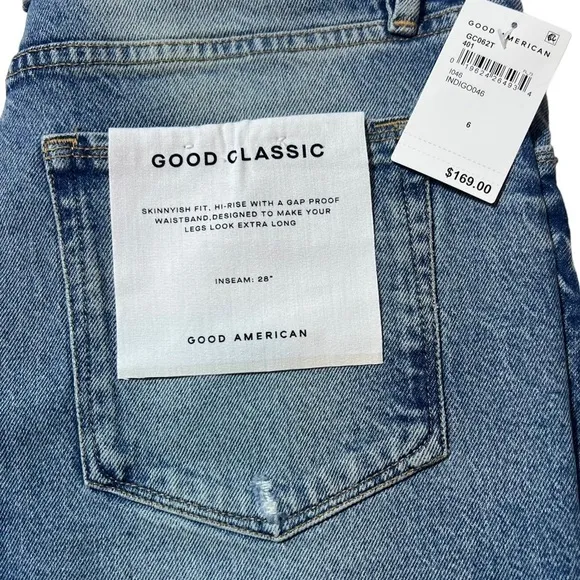 Good American, Good Classic Jean in Indigo046, Size 6