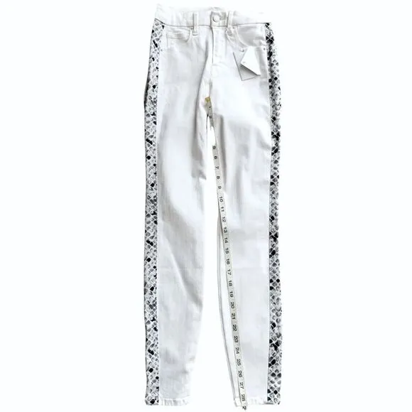 GOOD AMERICAN High Waist Snake Stripe Tux Jeans!