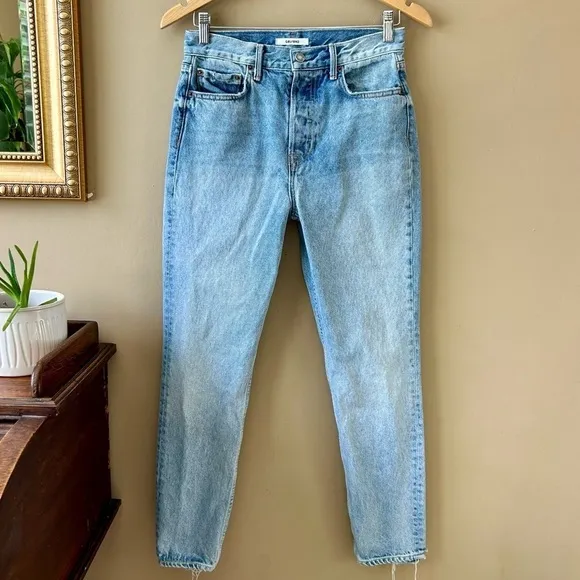 GRLFRND Super High Rise SHR Karolina in Reach Out Light Wash Size 27 Button Fly