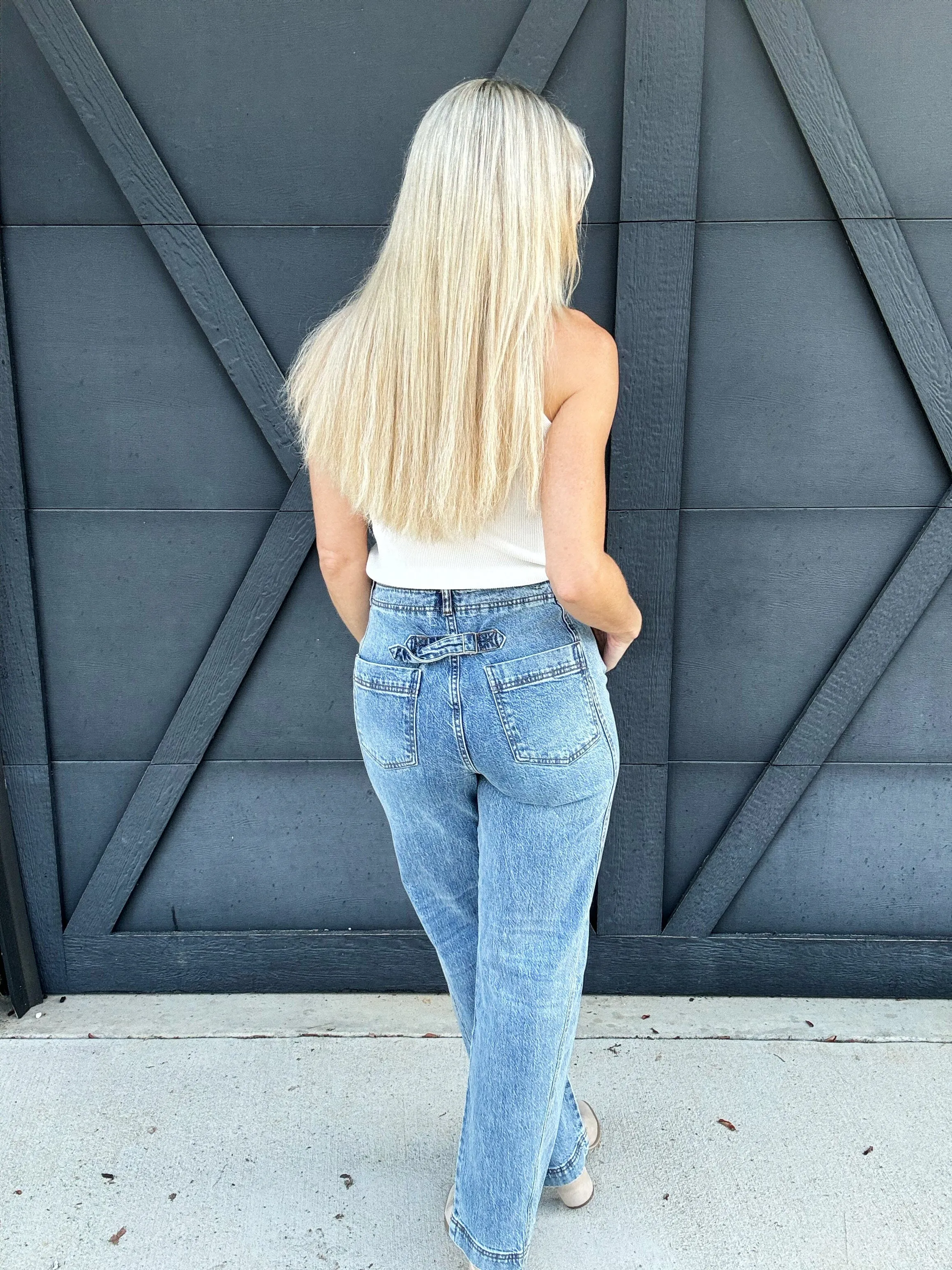 Habitual Side Panel Barrel Leg Jean In Sky