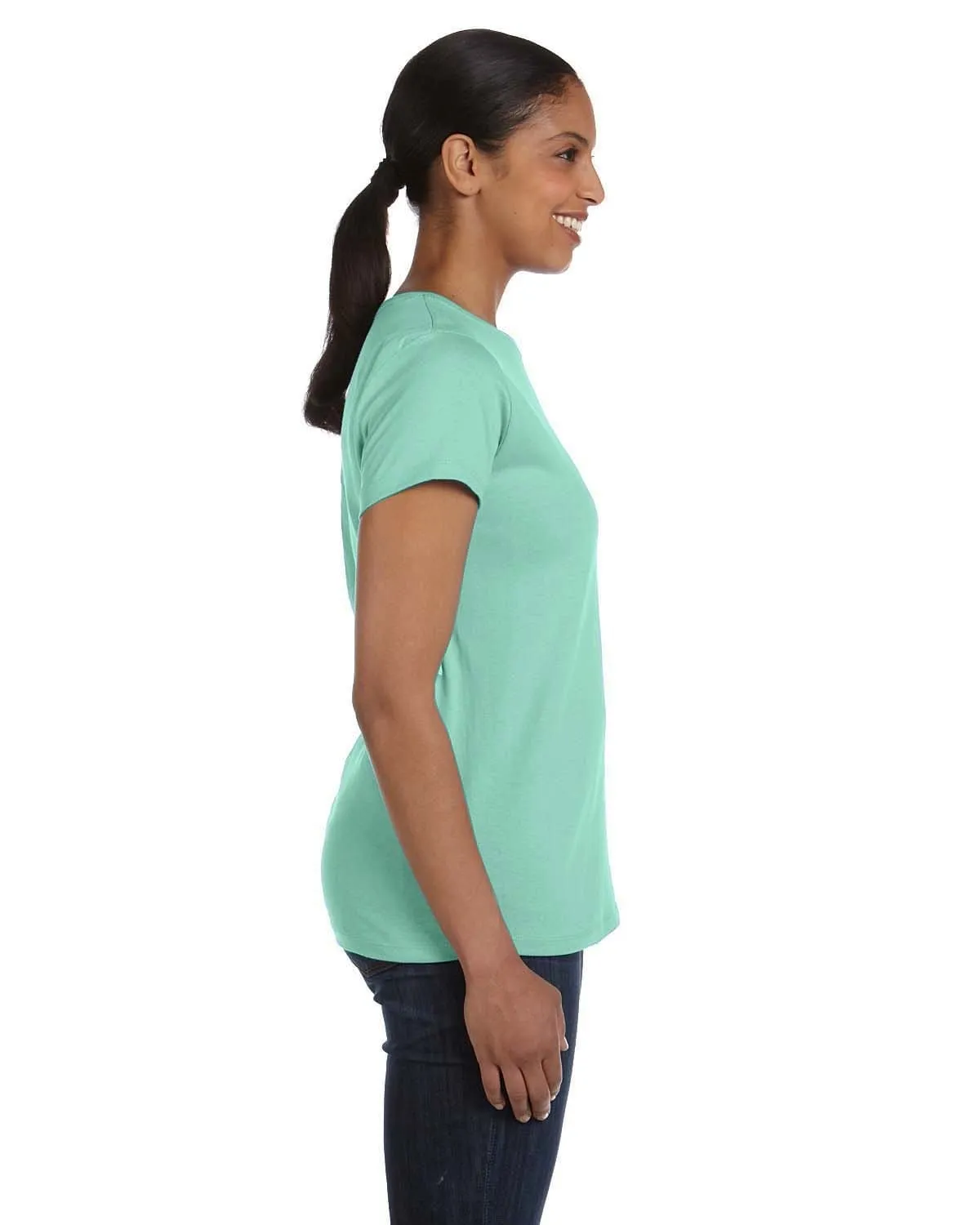 Hanes Ladies ComfortSoft Cotton T-Shirt | Clean Mint