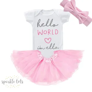 Hello World Baby Girl Outfit