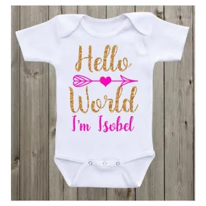 Hello World Personalised Baby Grow