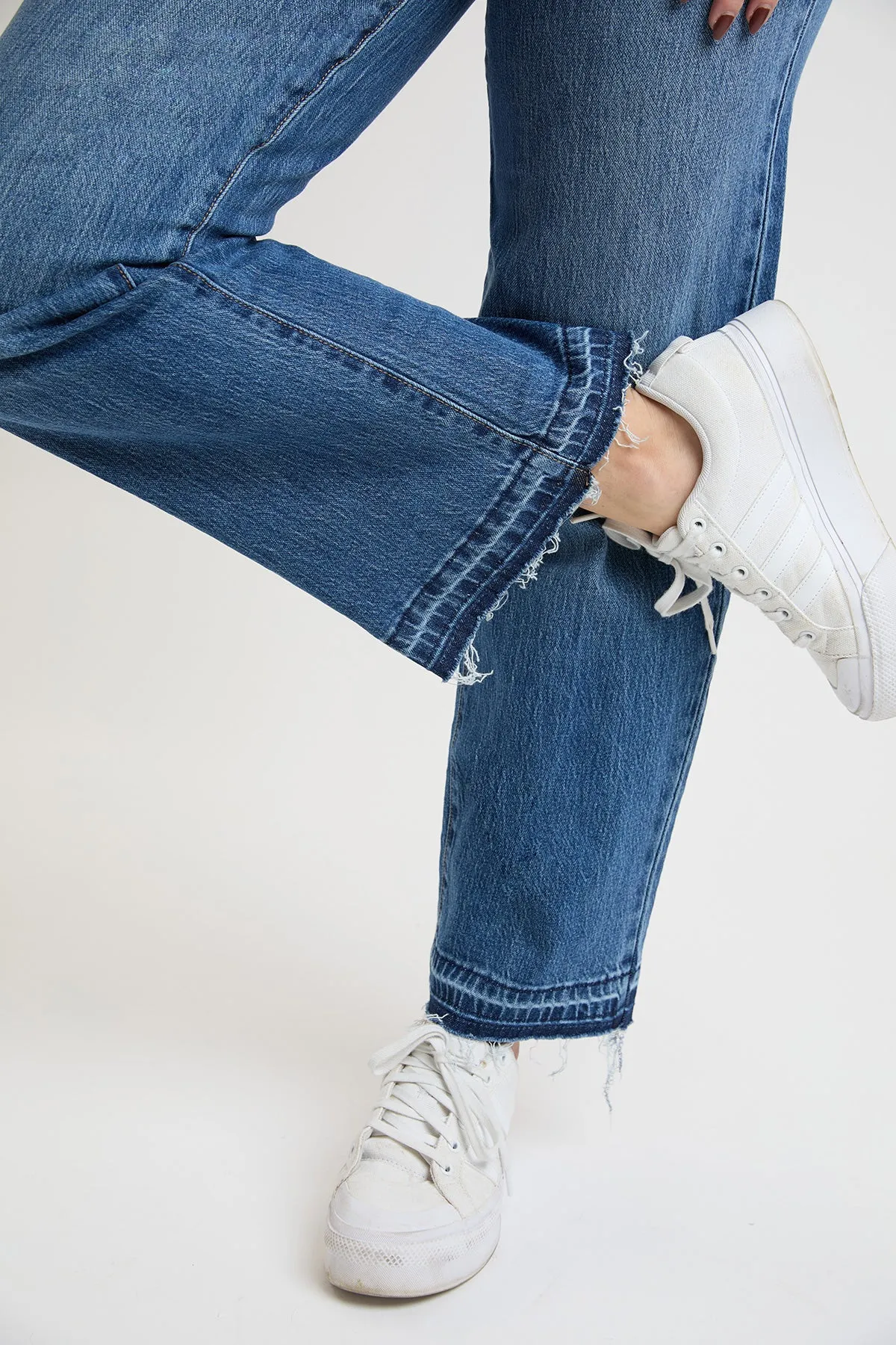 High Rise Wide Leg Jeans with Raw Hem, Pack of 8