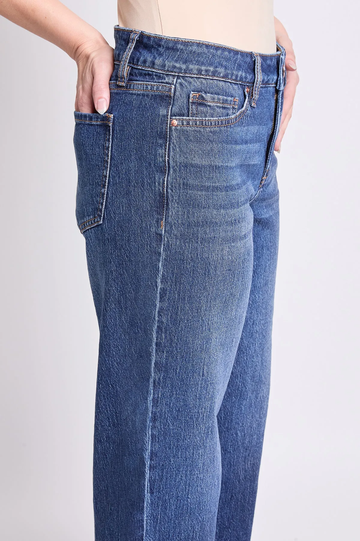 High Rise Wide Leg Jeans with Raw Hem, Pack of 8