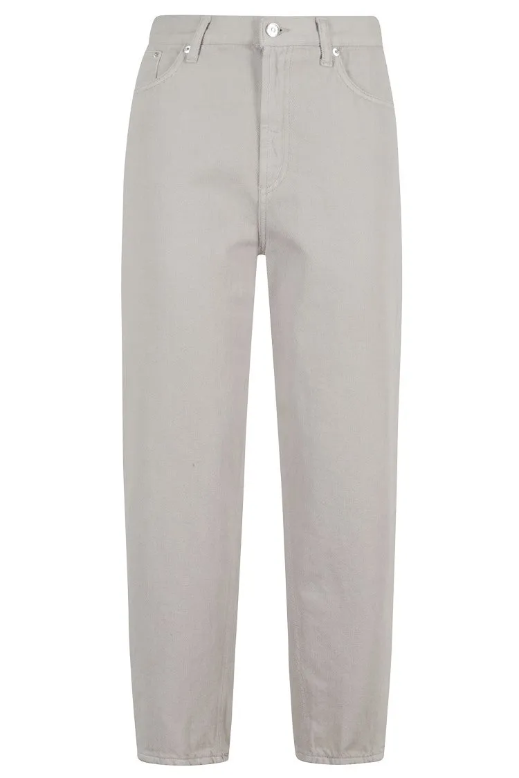 High-Waisted Tapered Jeans With Five-Pocket Design