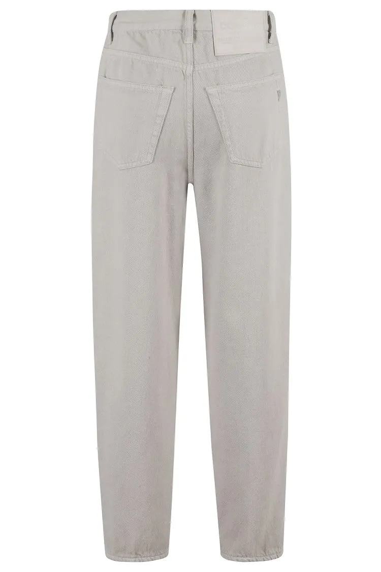 High-Waisted Tapered Jeans With Five-Pocket Design