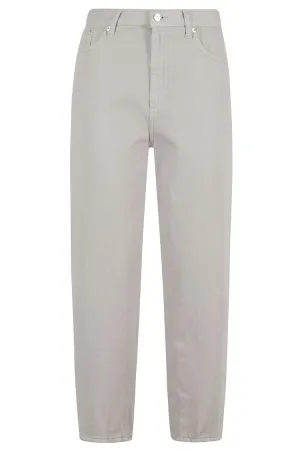 High-Waisted Tapered Jeans With Five-Pocket Design