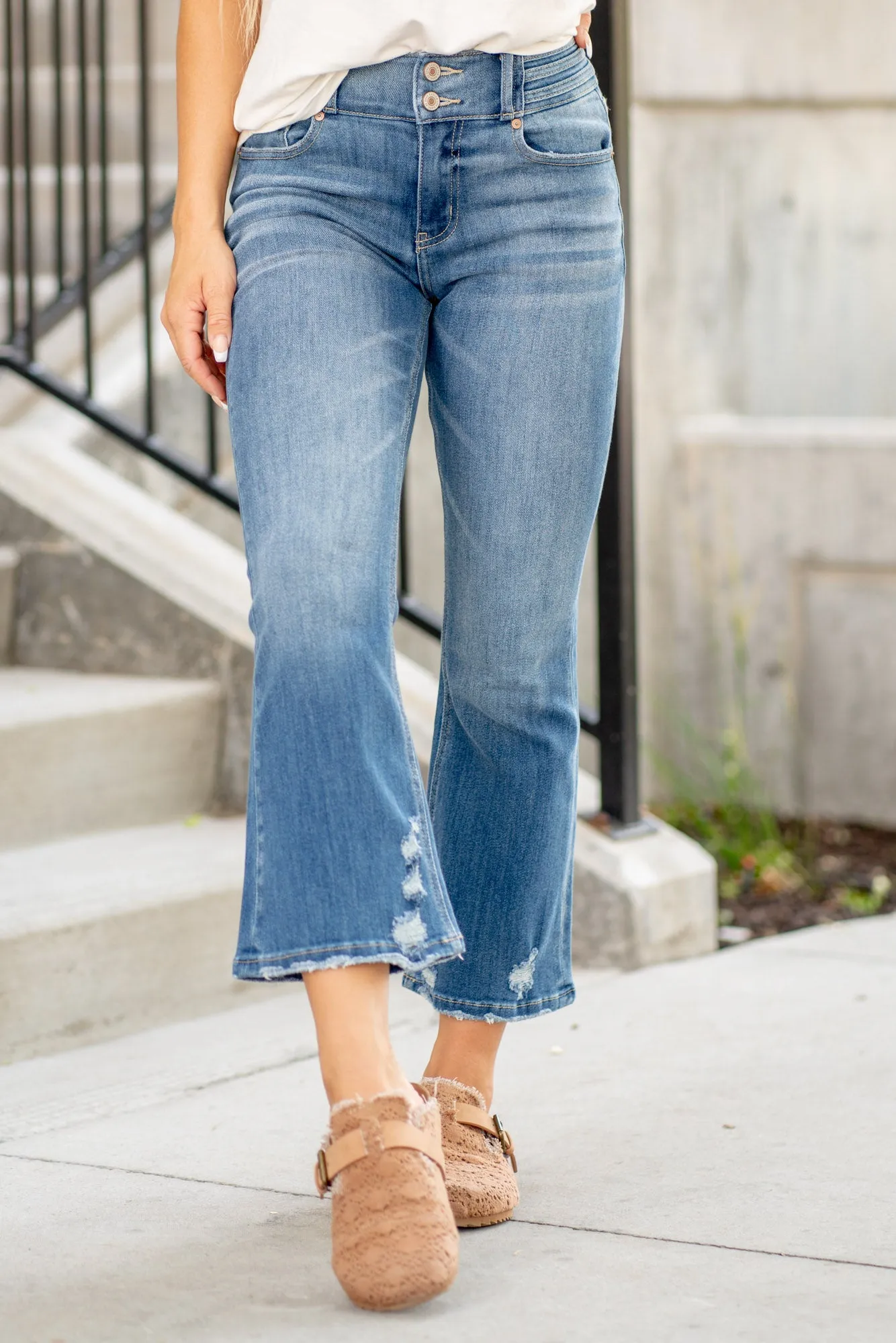 Hillary High Rise Cropped Flare Jeans