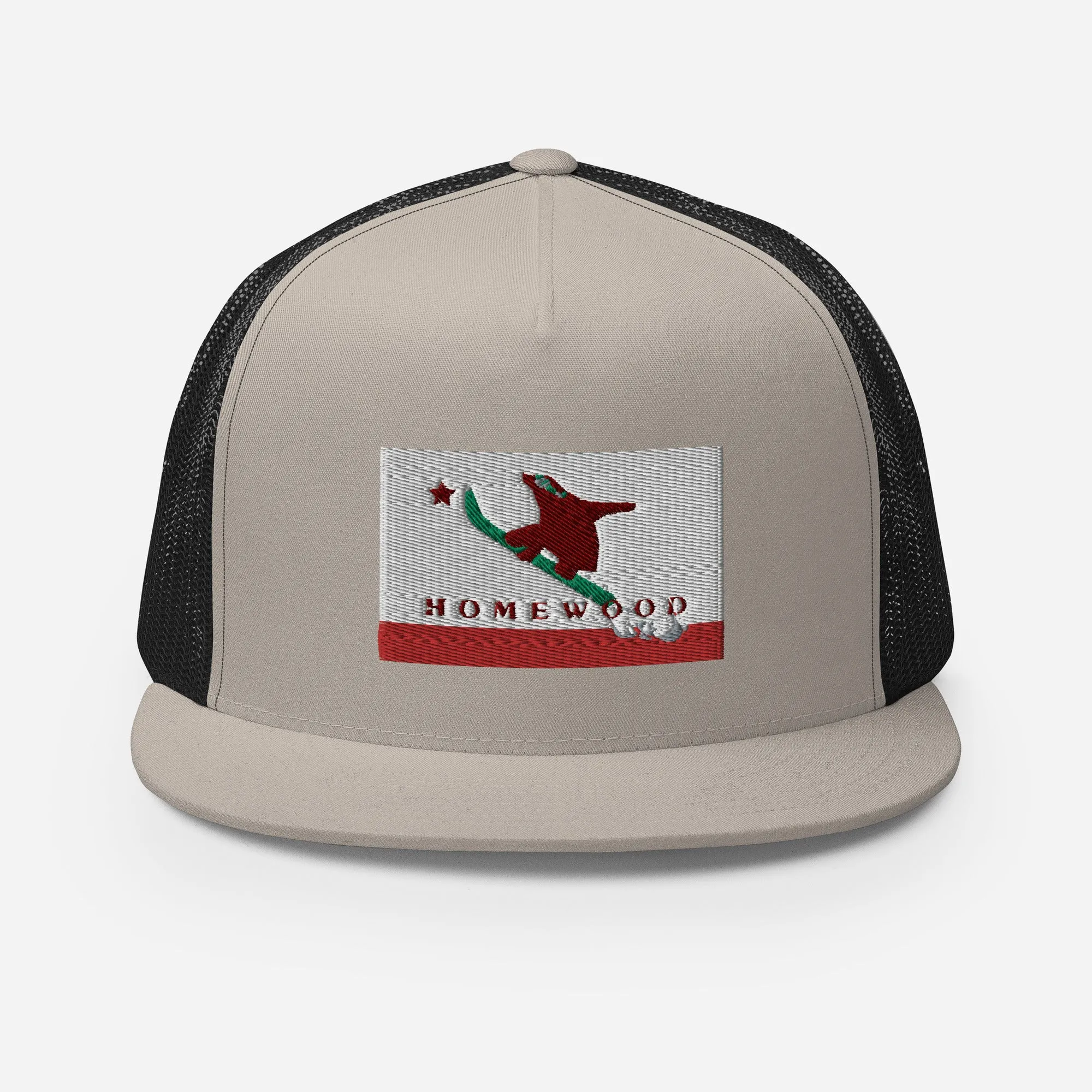 Homewood CA Flag Snowboard Trucker Cap