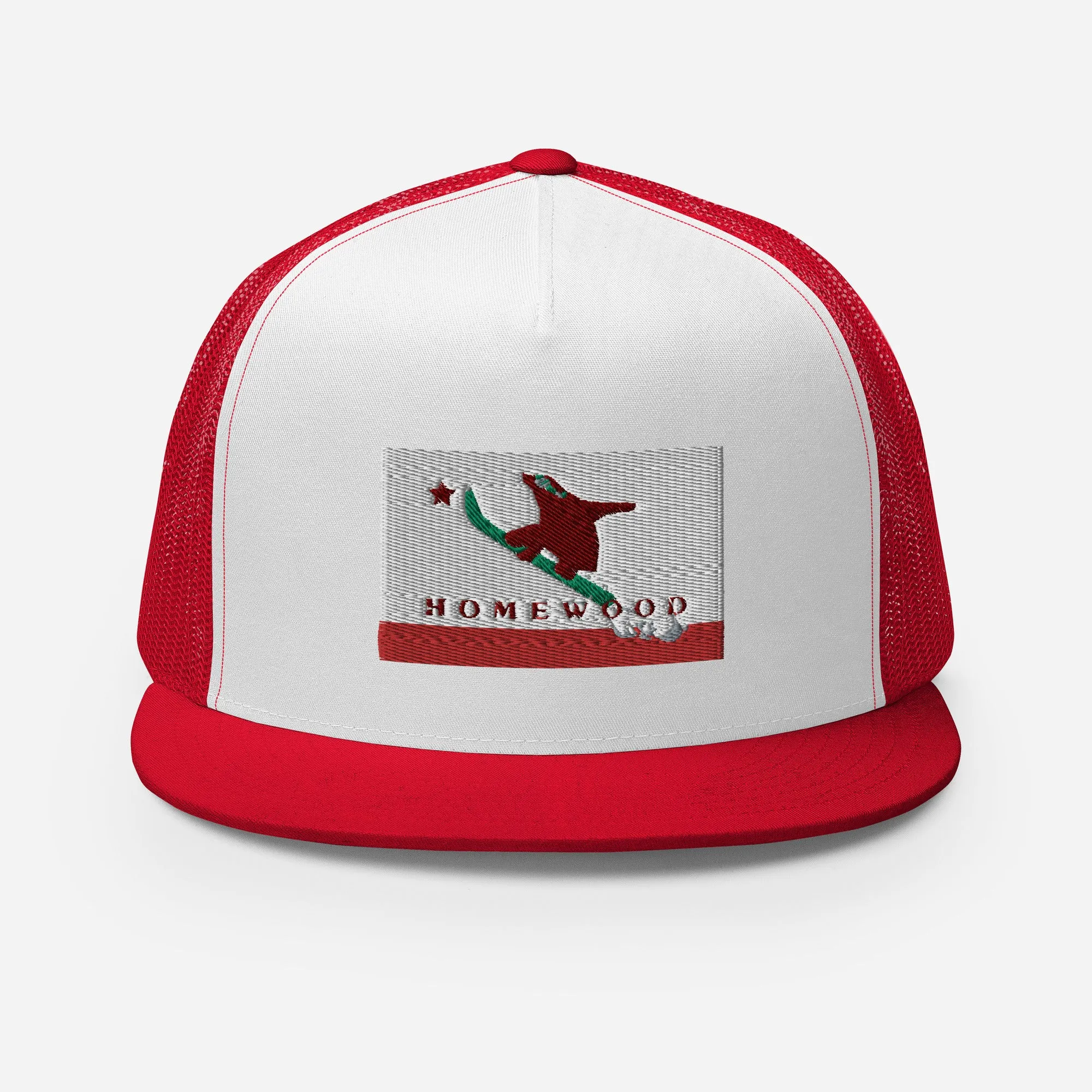 Homewood CA Flag Snowboard Trucker Cap