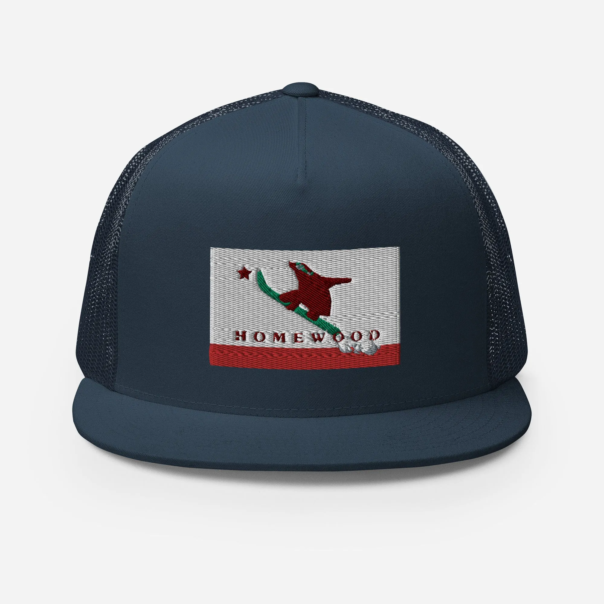 Homewood CA Flag Snowboard Trucker Cap