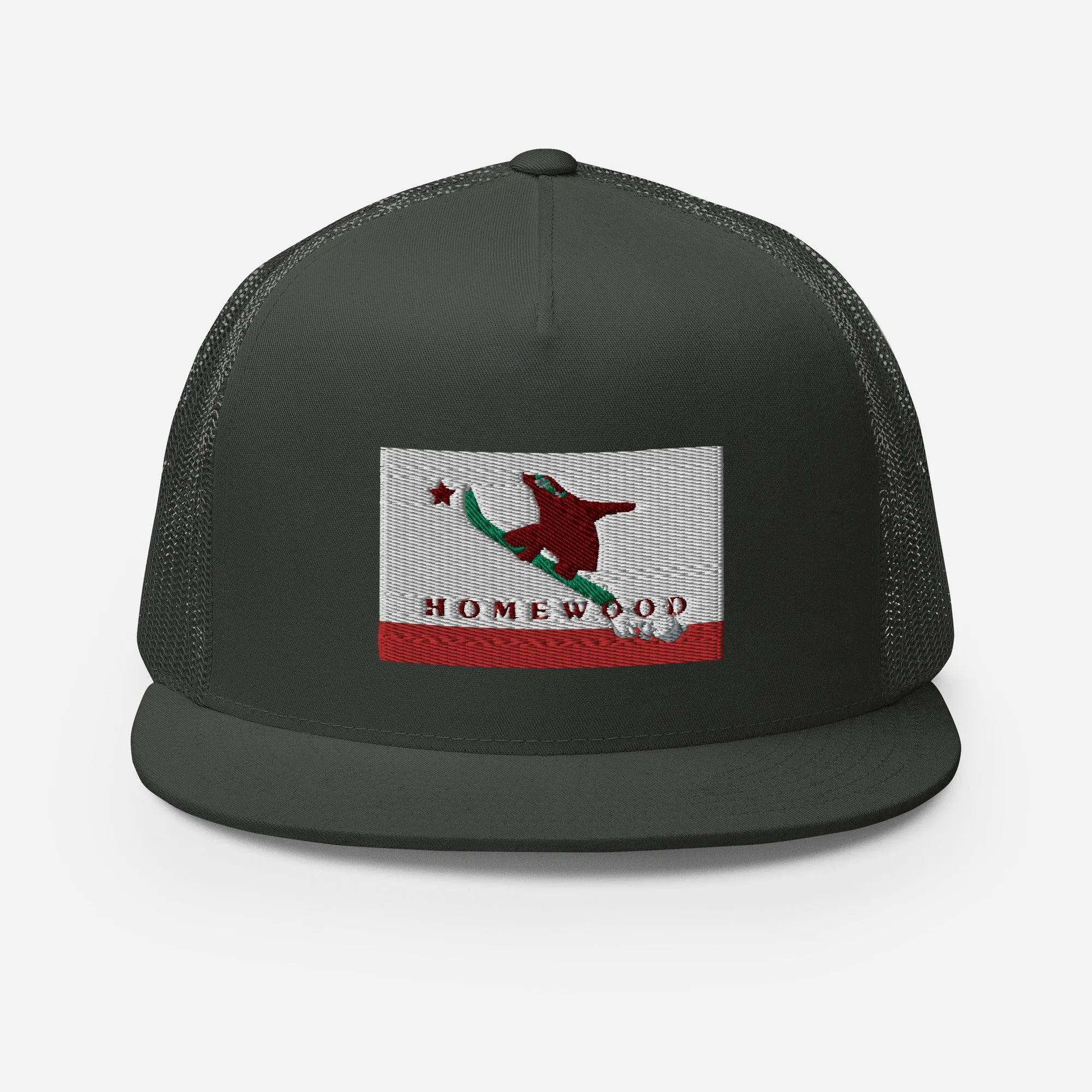 Homewood CA Flag Snowboard Trucker Cap