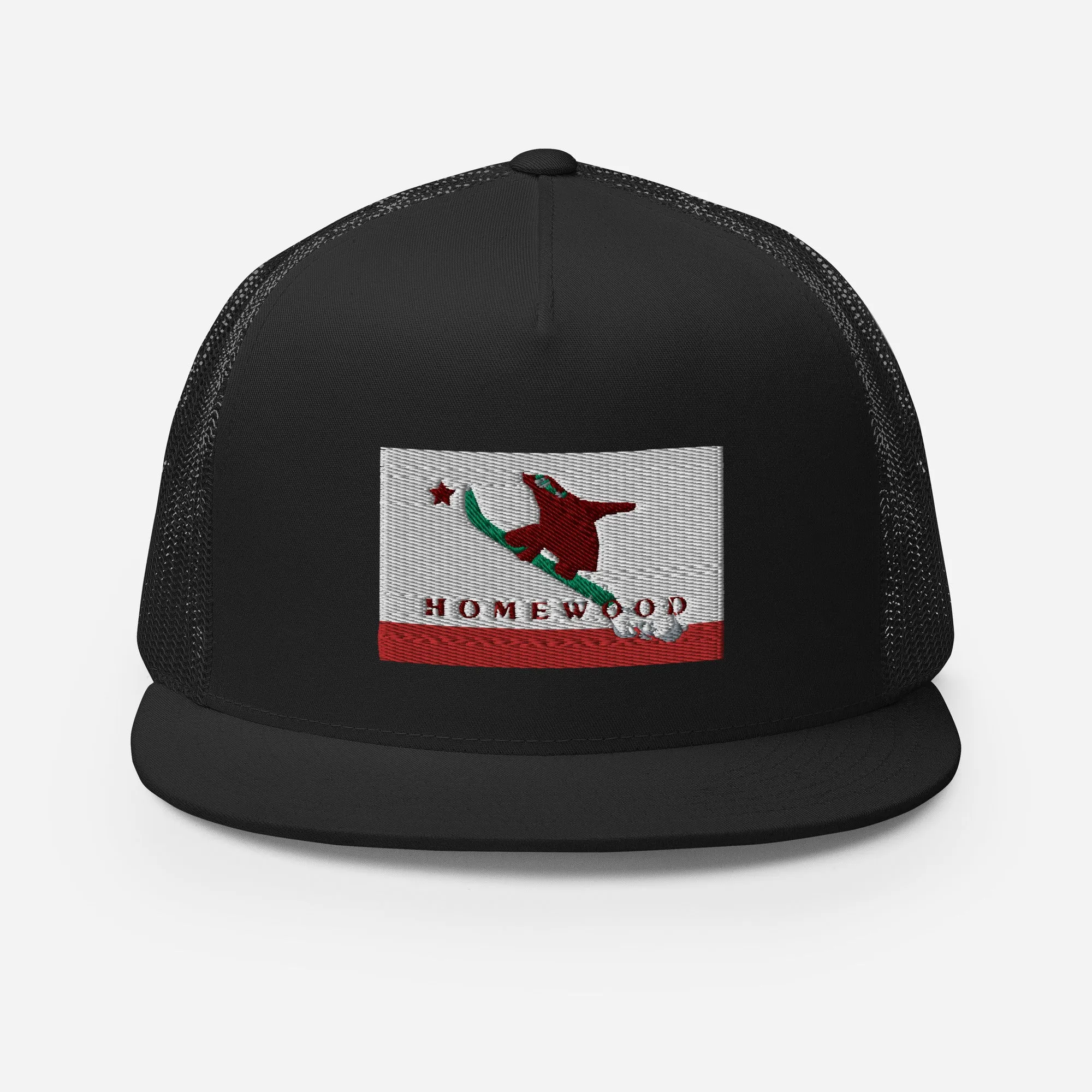 Homewood CA Flag Snowboard Trucker Cap