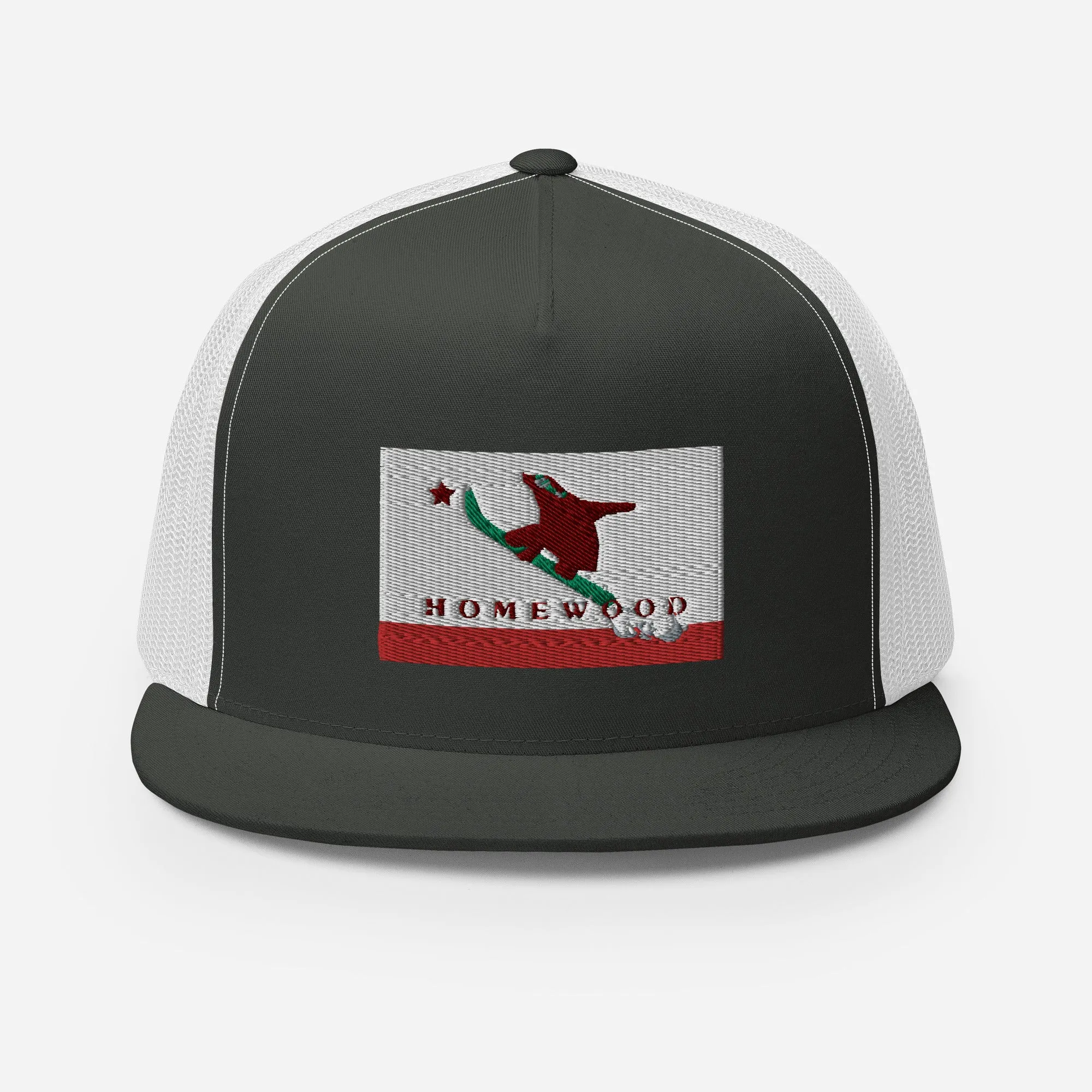 Homewood CA Flag Snowboard Trucker Cap