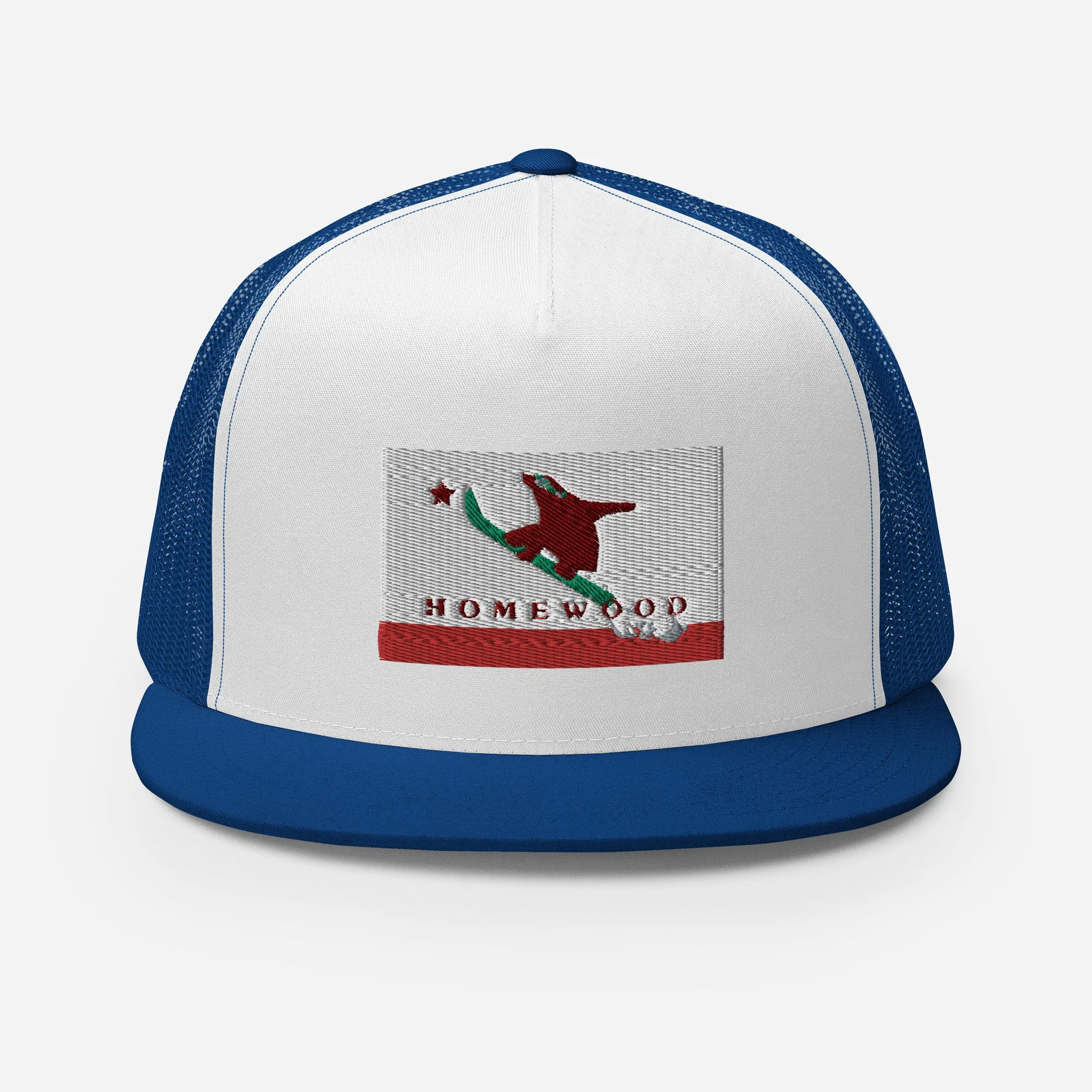 Homewood CA Flag Snowboard Trucker Cap