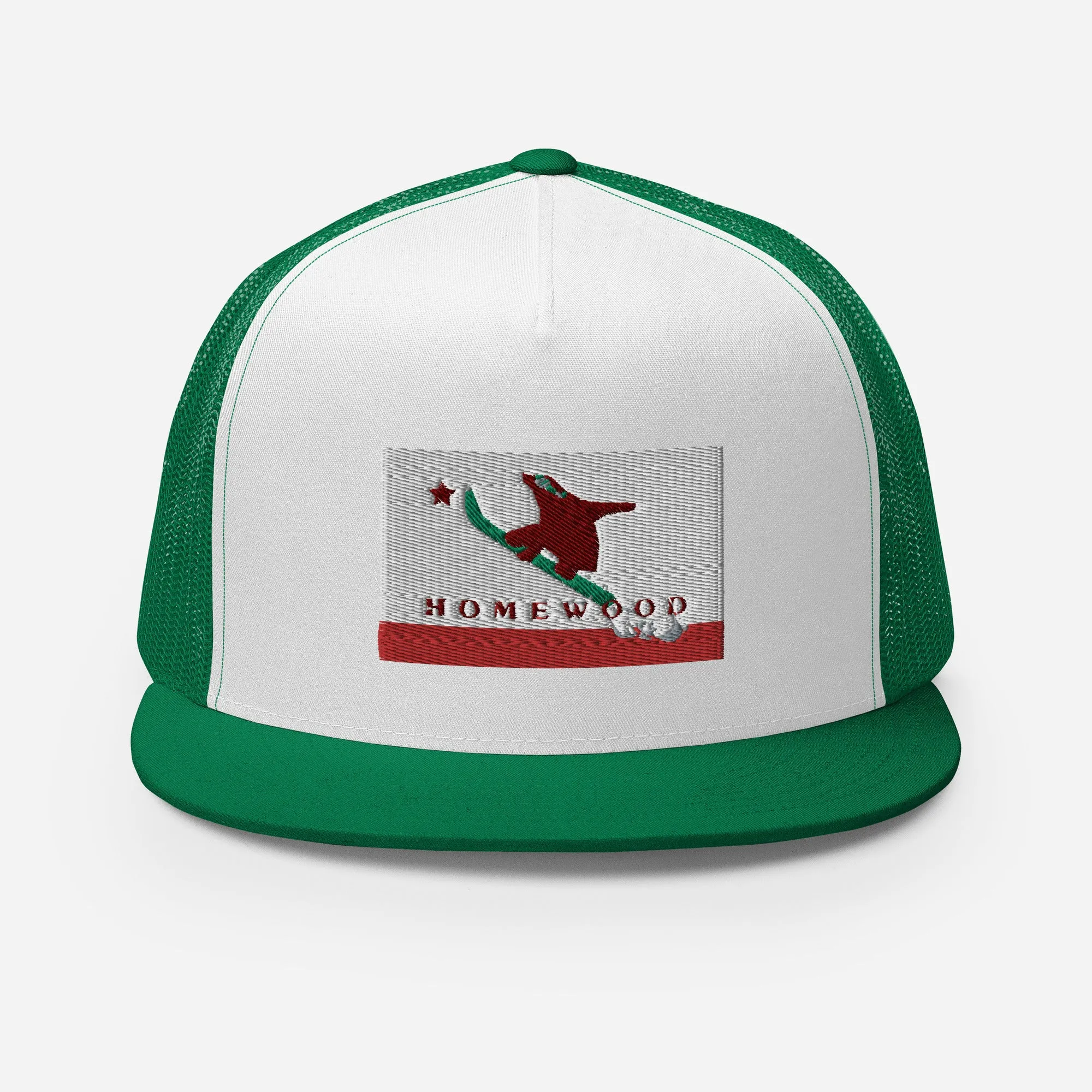 Homewood CA Flag Snowboard Trucker Cap