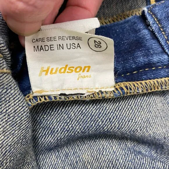 Hudson Retro Boho Sailor Flare Trouser Jeans Size 28/6 Patch Pockets