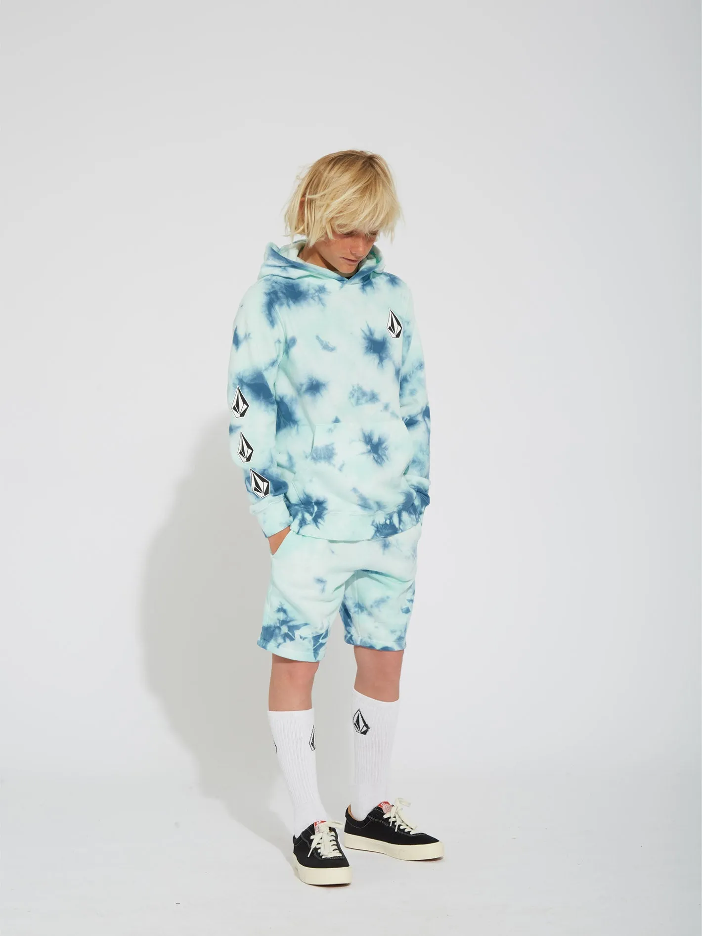 Iconic Stone Plus Kapuzenpullover - TEMPLE TEAL - (KINDER)