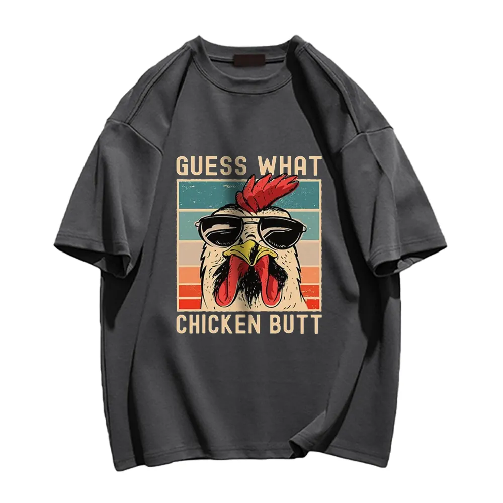 Indifferent Rooster Print T-shirt