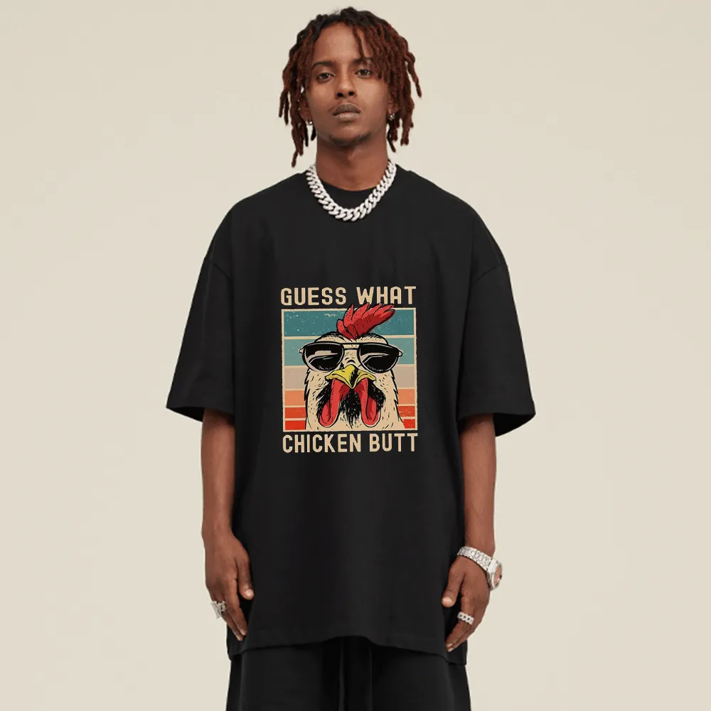 Indifferent Rooster Print T-shirt