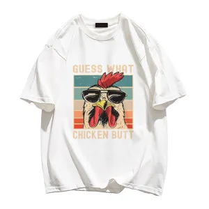 Indifferent Rooster Print T-shirt
