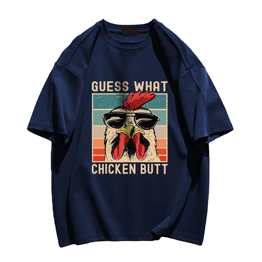 Indifferent Rooster Print T-shirt
