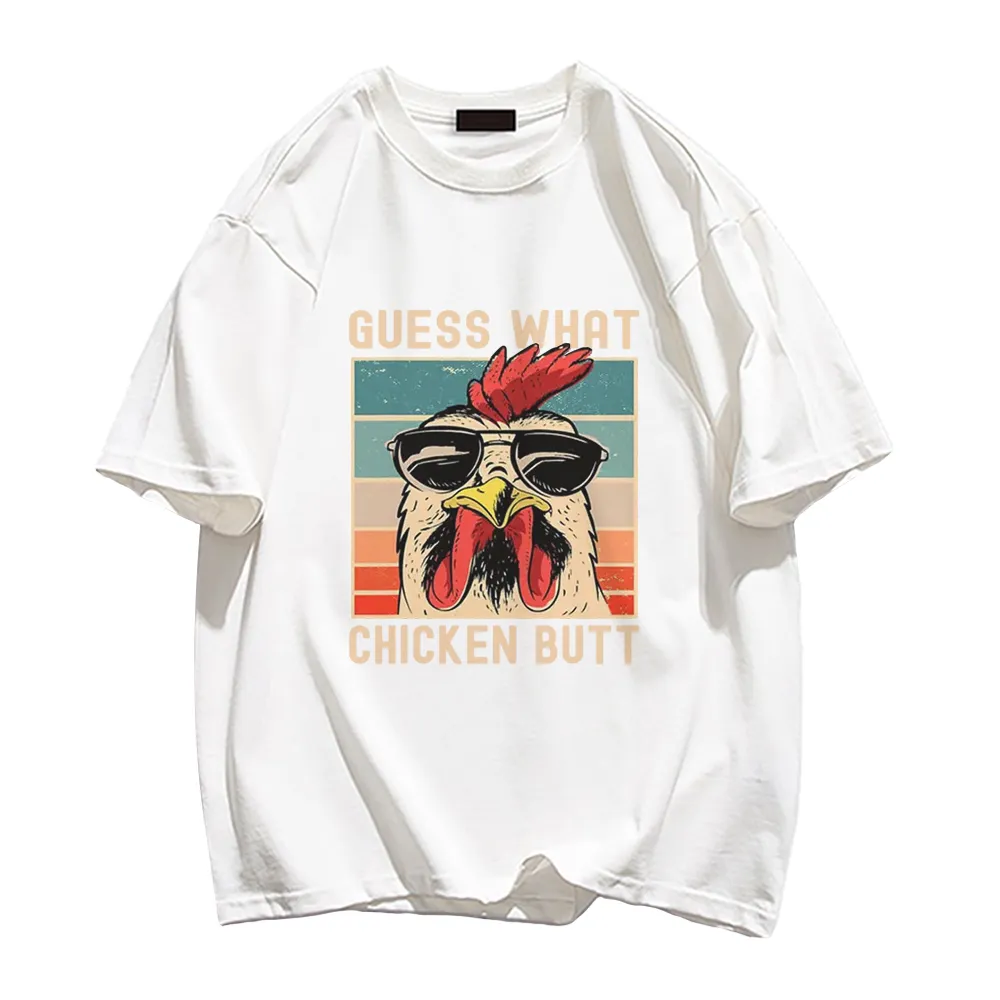 Indifferent Rooster Print T-shirt